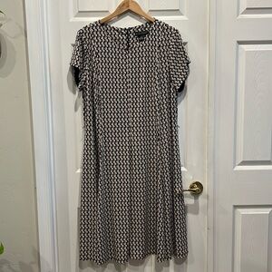 Jessica Howard Black and Tan Geometric Midi Dress